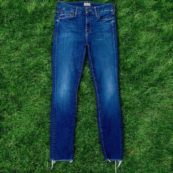 MOTHER Denim ‘The Looker Ankle Fray’ Skinny Jeans in “Right of Passage” Size 24 - Picture 1 of 16